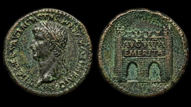 Tiberius Bronze Dupondius Ancient Rome