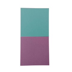 Fototapeta premium Two toned rectangular paper sheet against a black background