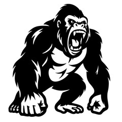 Powerful Gorilla Mascot Vector Illustration © M.khaleel Nasir