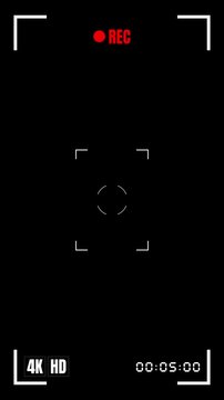 Camera Viewfinder Digital Recording Overlay Animation with HUD Display