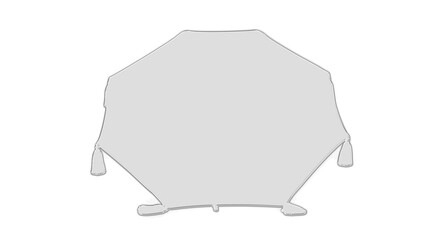A serene umbrella stands alone in a peaceful environment with transparent background. © PNG Hunter