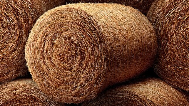 Straw hay texture, dried yellow grass pile, farm agriculture background, harvest season pattern, rustic texture 