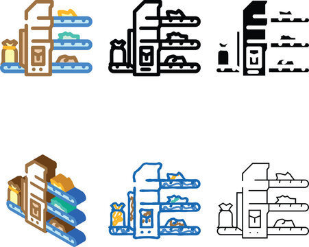 material recovery modern facility mrf color icon vector. material recovery facility mrf sign. isolated symbol illustration