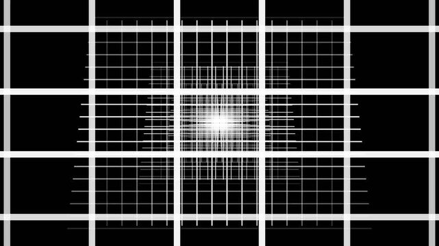 Grid pattern with dynamic lines on black background
