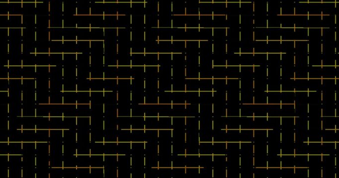 Abstract geometric pattern of glowing blue lines forming a grid on a black background, digital technological motion graphic background.
