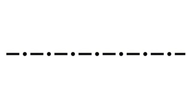 Morse code illustration depicting a sequence of dots and dashes on a white background communication concept