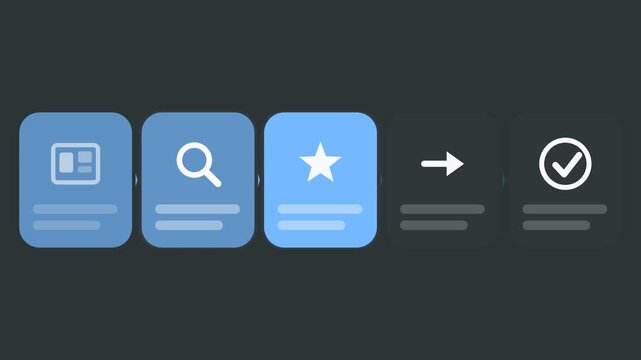graphite and electric blue flat design recommendation diversity control animation horizontal background