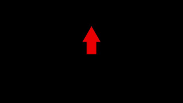 red up Arrow Icon Animation with Transparent Alpha Channel - 4K Progress.  Dow direction arrows symbol. arrow button icon or swipe-up arrow signal animation. download icon sign.
