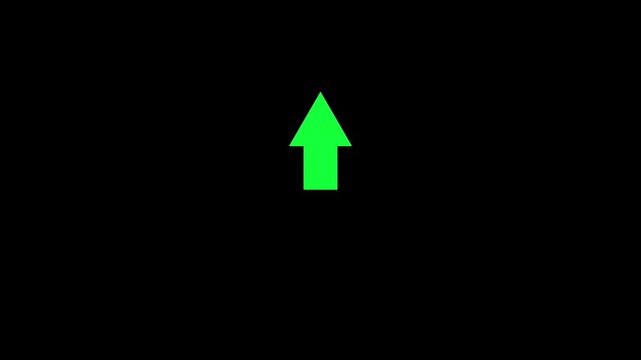 red up Arrow Icon Animation with Transparent Alpha Channel - 4K Progress.  Dow direction arrows symbol. arrow button icon or swipe-up arrow signal animation. download icon sign.