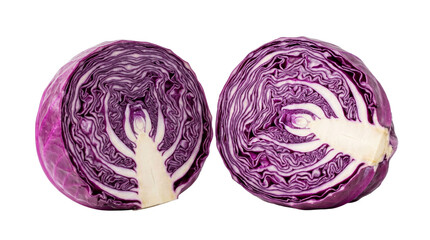 Fototapeta premium Purple cabbage isolated on transparent background 