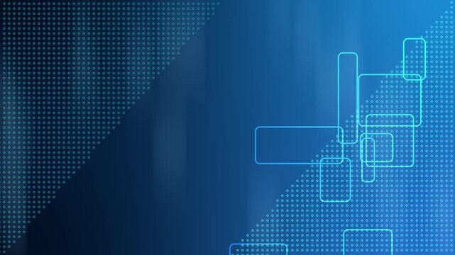 Abstract tech background with dotted halftone pattern and overlapping rounded rectangles along a diagonal animation