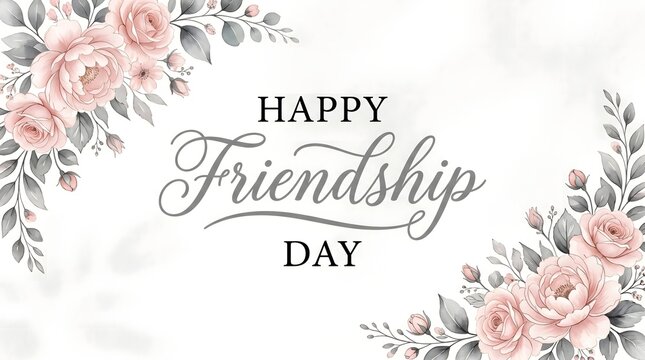 Happy international friendship day wishes with beautiful floral designs