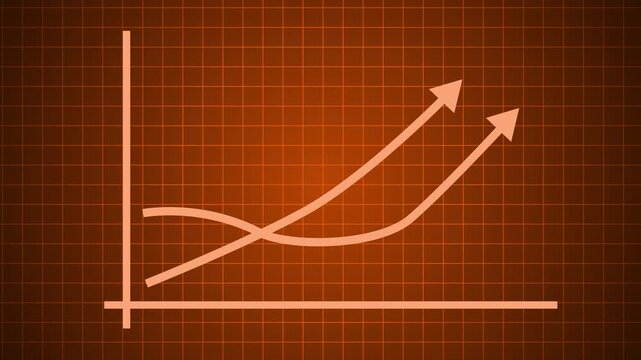 Business Intelligence Analytics Animation with Rising Statistical Graph