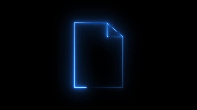 Blue document icon animation for digital interface or software design
