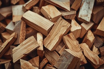 Fototapeta premium Pile of chopped firewood showing natural texture and ready for burning