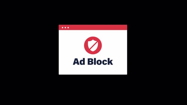 Ad Block Window Pop up Concept Animation Video - Transparent