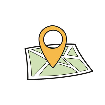 Yellow Map Pin Location Marker Icon.