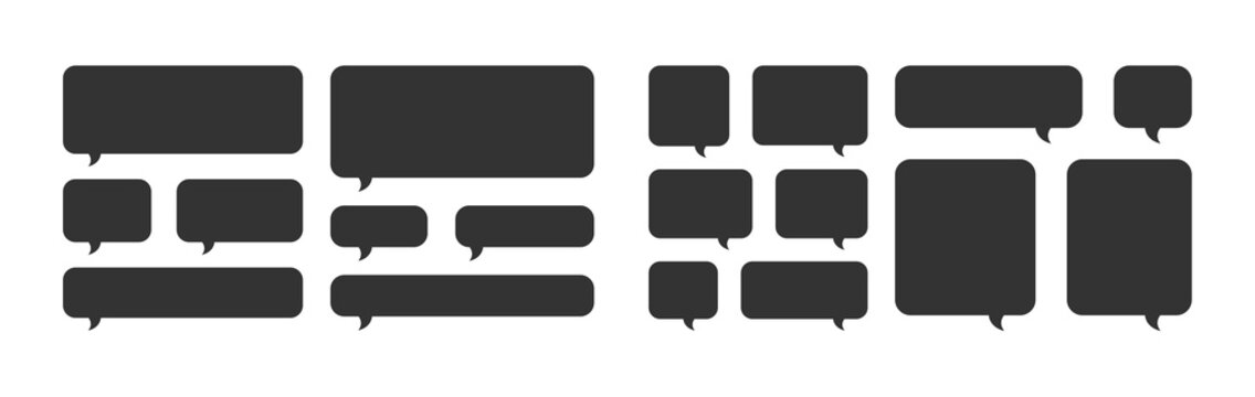 Chat bubble and text message box set. sent and received.