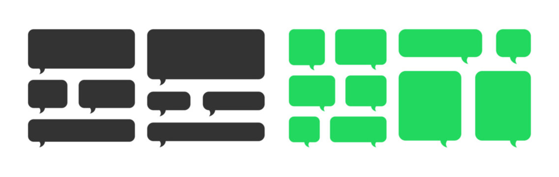 Chat bubble and text message box set. sent and received.