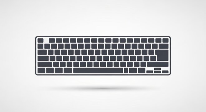 Minimalist computer keyboard icon. Modern technology vector illustration for office, typing, and digital communication.