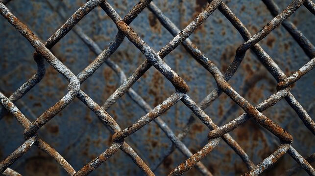 rusty metal fence