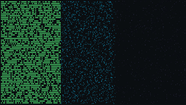 Abstract digital data fragmentation and deletion pixel background