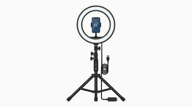 Ring Light Setup for Content Creation: A complete ring light kit with a tripod, phone mount, and adjustable settings, ideal for photography, videography, and streaming.