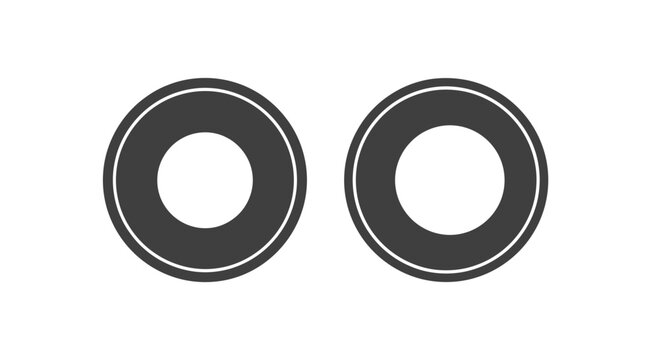 Minimalist Abstract Icon Set Featuring Two Dark Circular Rings