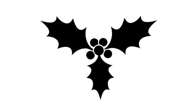 Black holly berry Christmas decorative symbol.