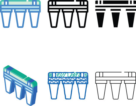 water treatment factory tool color icon vector. water multistyle treatment factory tool sign. isolated symbol illustration
