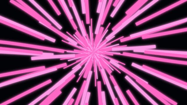 Colorful lines extend outward from the center in a dynamic burst
