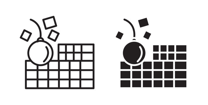 Demolition icon for website, apps and UI.