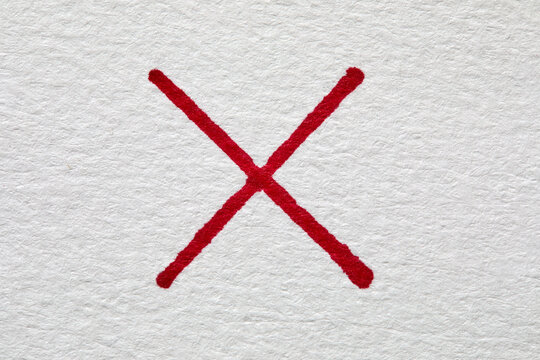 Red letter X on white background