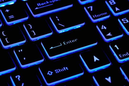 Close-up of laptop keyboard with Enter key