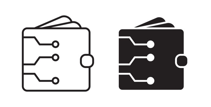 Digital wallet icon for website, apps and UI.
