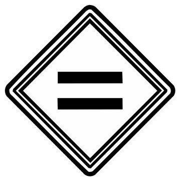 Simple Equal Sign Symbol Inside Diamond Shape Border Modern Geometric Design