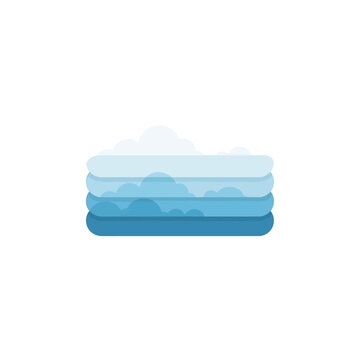 Minimalist blue cloud icon with layered design