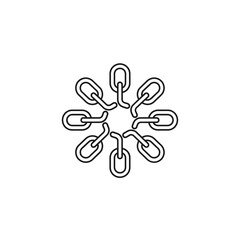 Fototapeta premium Minimalist chain link icon arranged in a circular pattern