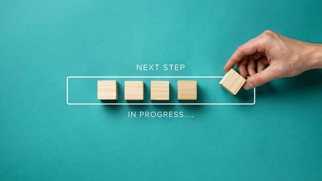 Total Quality Management TQM Concept with Wooden Block Letters and Business Infographic Icons