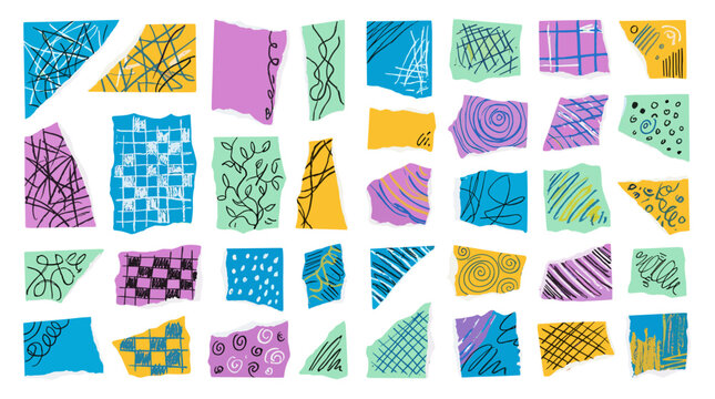 Collection of colorful patterned fabric swatches with various textures and designs