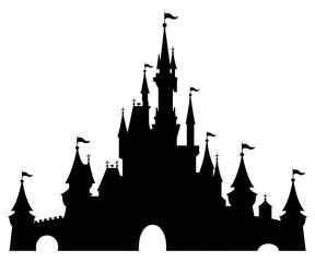Fairytale castle silhouette vector for fantasy design and magical theme projects © Arjun