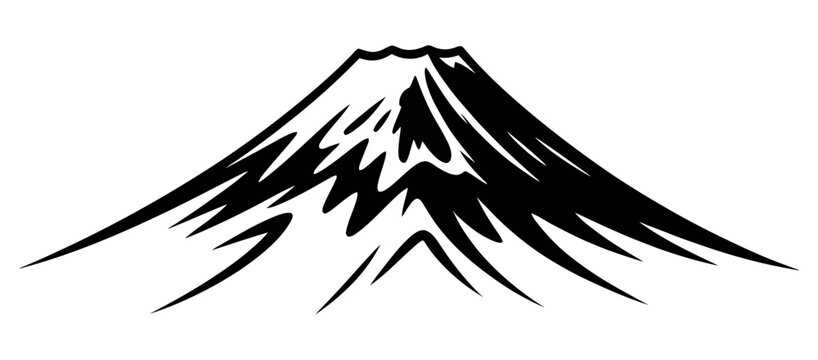 Minimalist vector of mount fuji in japan, mountain silhouette