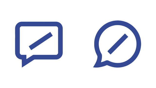Vector set of speech bubble icons with edit pencil symbols for messaging and feedback
