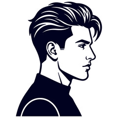 Young Man Profile Portrait Sketch Illustration © Bipudas