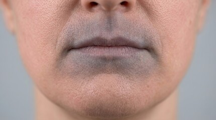 Fototapeta premium Close up of male lower face with perioral hyperpigmentation or dark skin discoloration around mouth
