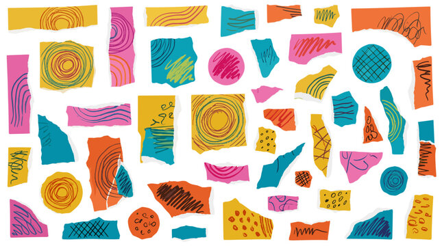Abstract colorful geometric shapes pattern with vibrant textures and playful design