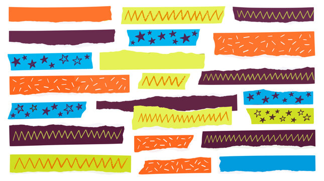Colorful abstract brush strokes and squiggles on for creative design
