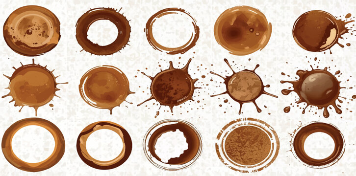 Coffee beans background with coffee cups collection design pattern