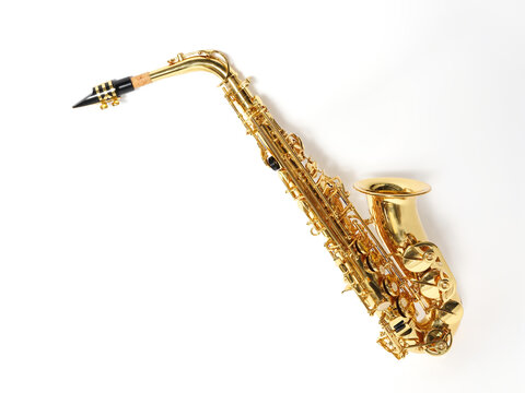 saxophone on white background
