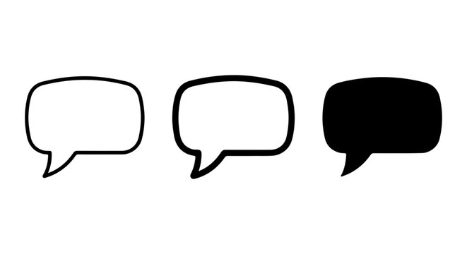 Speech Bubbles Vector Icons, Communication Chat Message Icons, Dialogue Boxes, Social Media Conversation Symbols